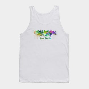 Sau Paulo skyline in watercolor Tank Top